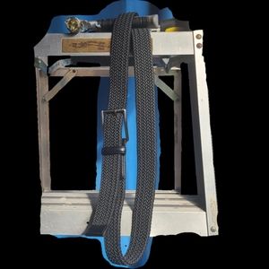 Mens Woven Belt With Leather Hardware 38